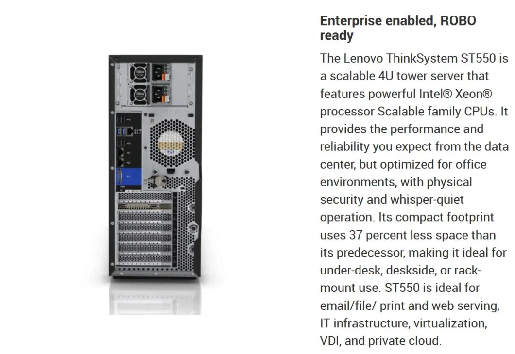 Original Lenovo Storage Server Lenovo Thinksystem St550 Server Tower Desktop
